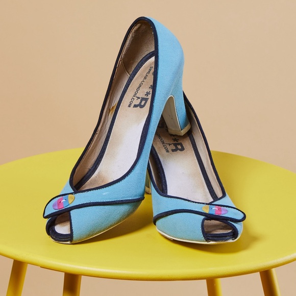 SWEAR London Blue Peep-Toe Pumps, 3” heel size 9 US/40 EU - Picture 2 of 6